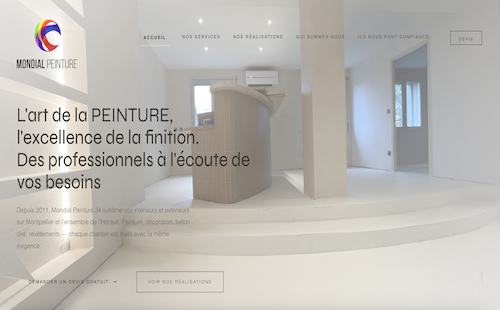 Mondial Peinture — Site vitrine peinture, créée par TAMKIN Agency